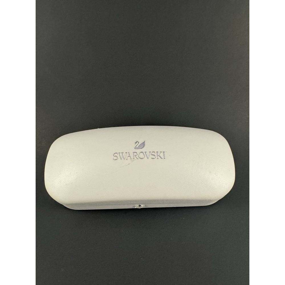 Swarovski Clamshell Eyeglasses Sunglasses Case With‎ Crystal Front White